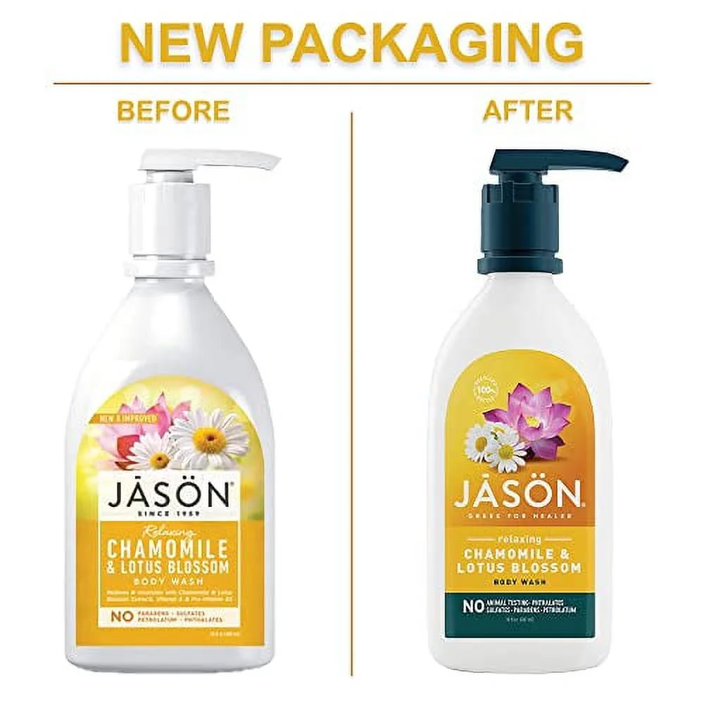 Jason Natural Body Wash & Shower Gel, Relaxing Chamomile & Lotus Blossom, 30 Oz