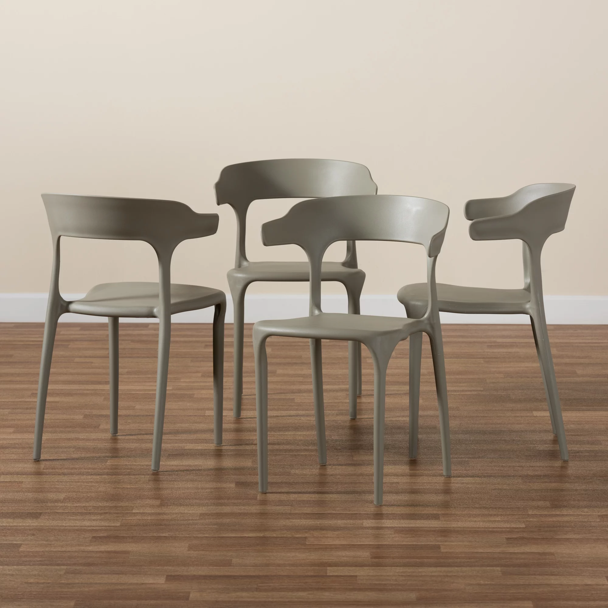 Baxton Studio Gould Dining Chair, Set of 4, Beige