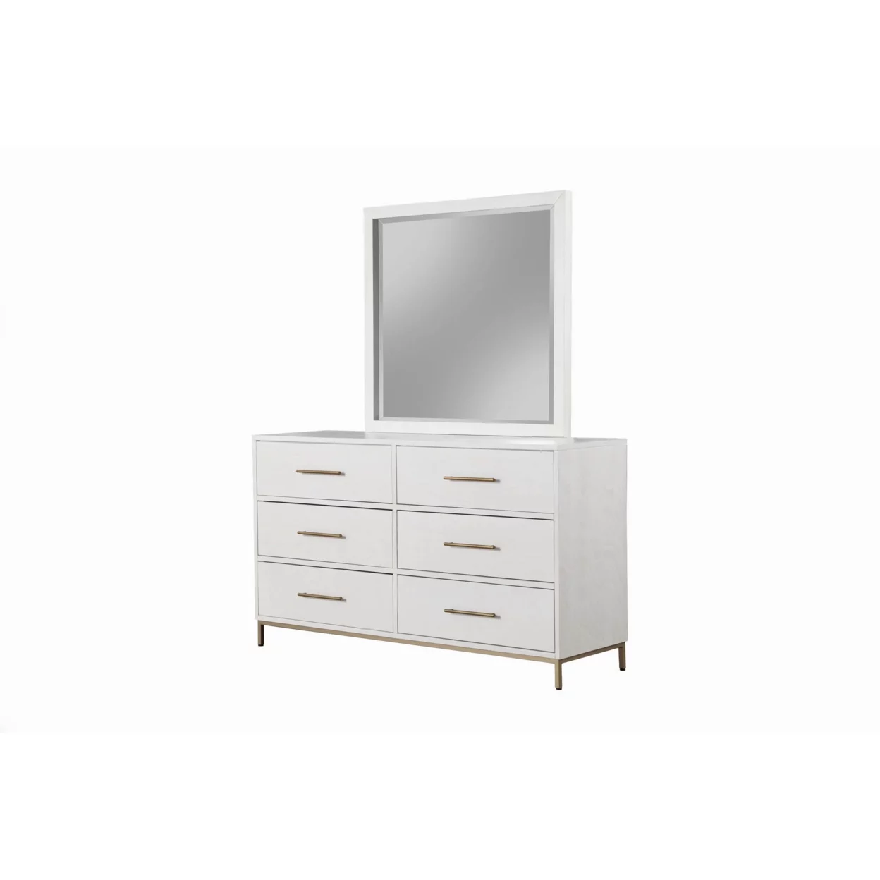 Home Furniture Madelyn Dresser Mirror - White