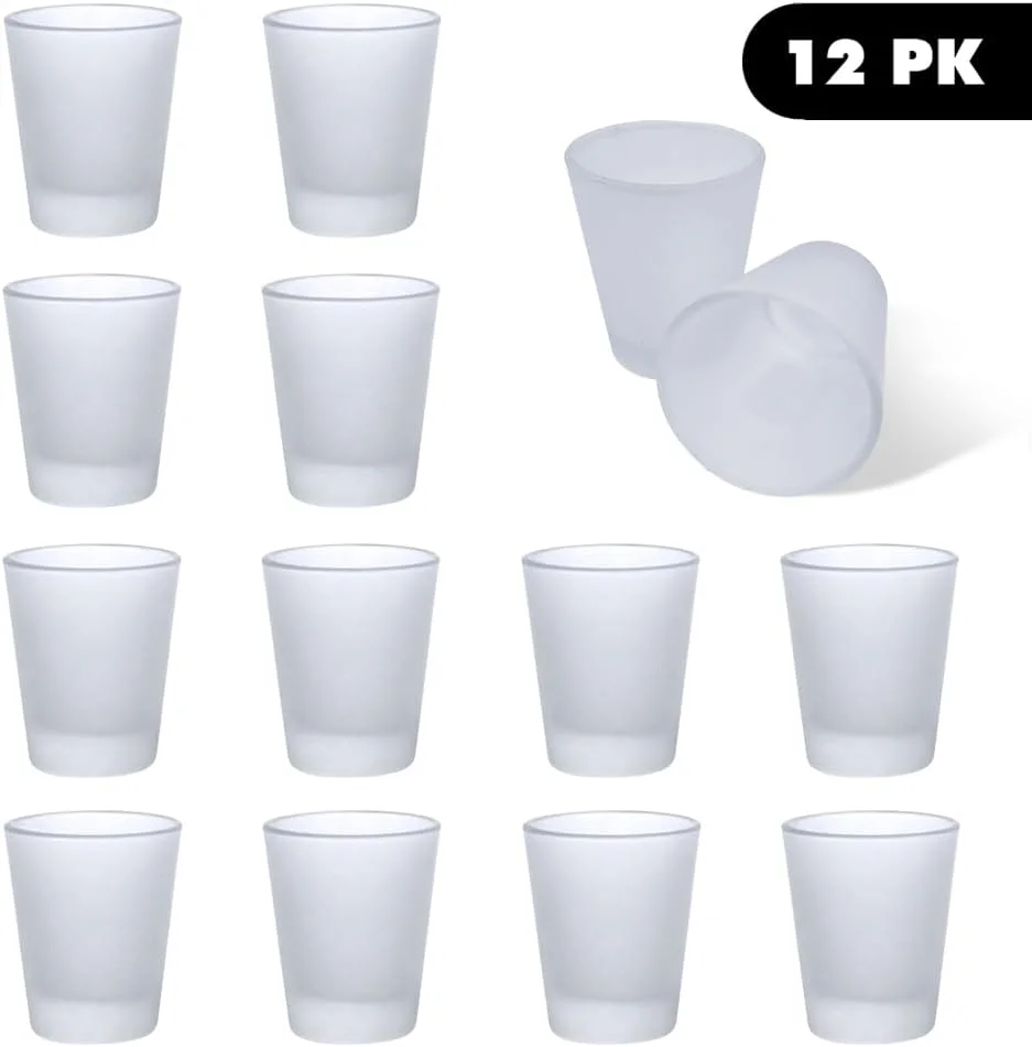 Shot Glasses Sets Clear With Heavy Base - Frosted Clear 1.5 Oz Shot Glass Set Of 12 All-Purpose BPA-Free Food Grade Restaurants, Café, Inn, Hotels, Bars Shot Glass (12)