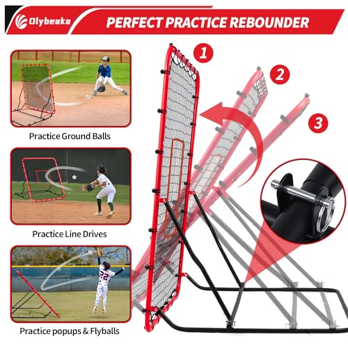 Upgraded Stable Baseball Rebounder Net with 3 Adjustable Angles 48