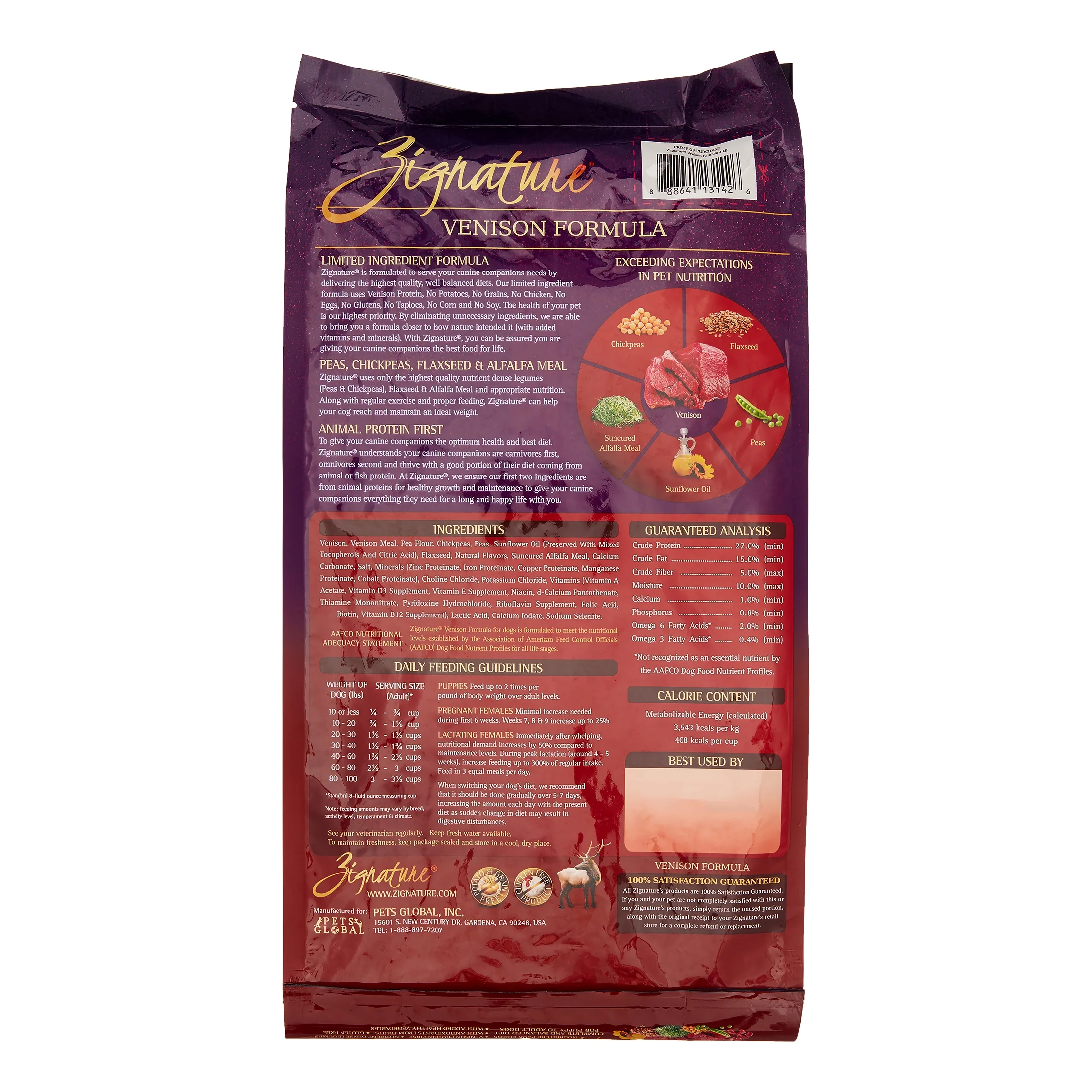 Zignature Grain-Free Venison Formula Dry Dog Food, 4 Lb