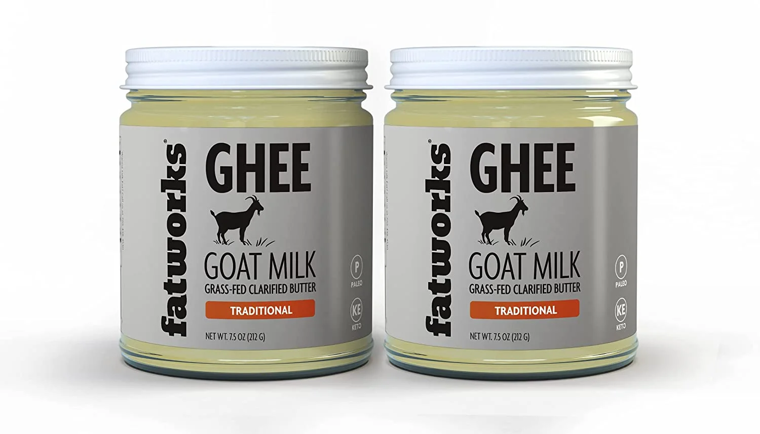 Fatwor Fine Filtered 100% ass-Fed Goat Milk Ghee, Pasture Raised On Small Family U.S. Farm. KETO, PALEO, WHOLE 30 OVED, 7.5 Oz.