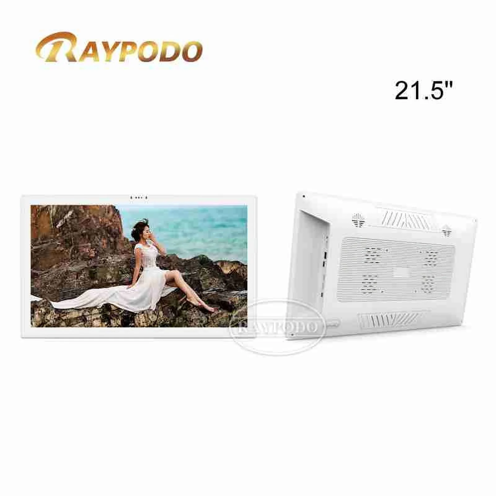 Raypodo Commercial Grade Tablet 21.5 inch Touchscreen Monitor Rockchip RK3566 With Android 11 Universal Wall Mount Tablet PC(White)