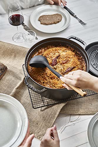 STAUB Cast Iron Dutch Oven 5.5-qt Round Cocotte, Made in France, Serves 5-6, Black Matte