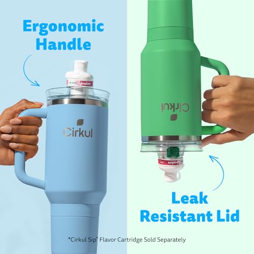 Cirkul 40oz. Carbon Stainless Steel Tumbler with Handle, All-Day StrawSip™, Double-Wall Insulated