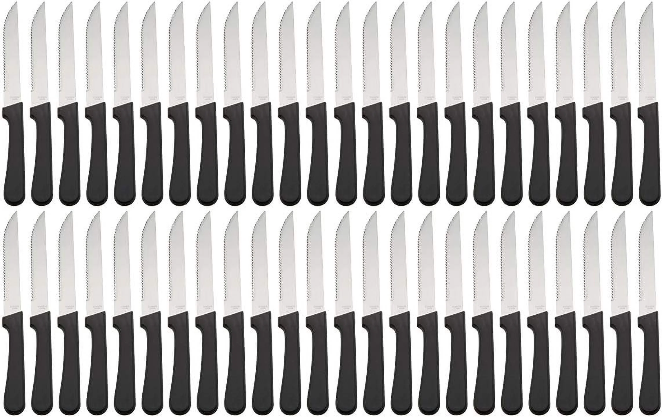 Of 48) Serrated-Edge Pointed-Tip Steak Knives, 5-Inch Stainless Steel Blade Steak Knives With Plastic Handles For Restaurants