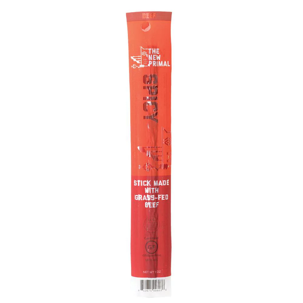 The New Primal Beef Jerky Sticks, Spicy, 1 oz (Pack of 20)