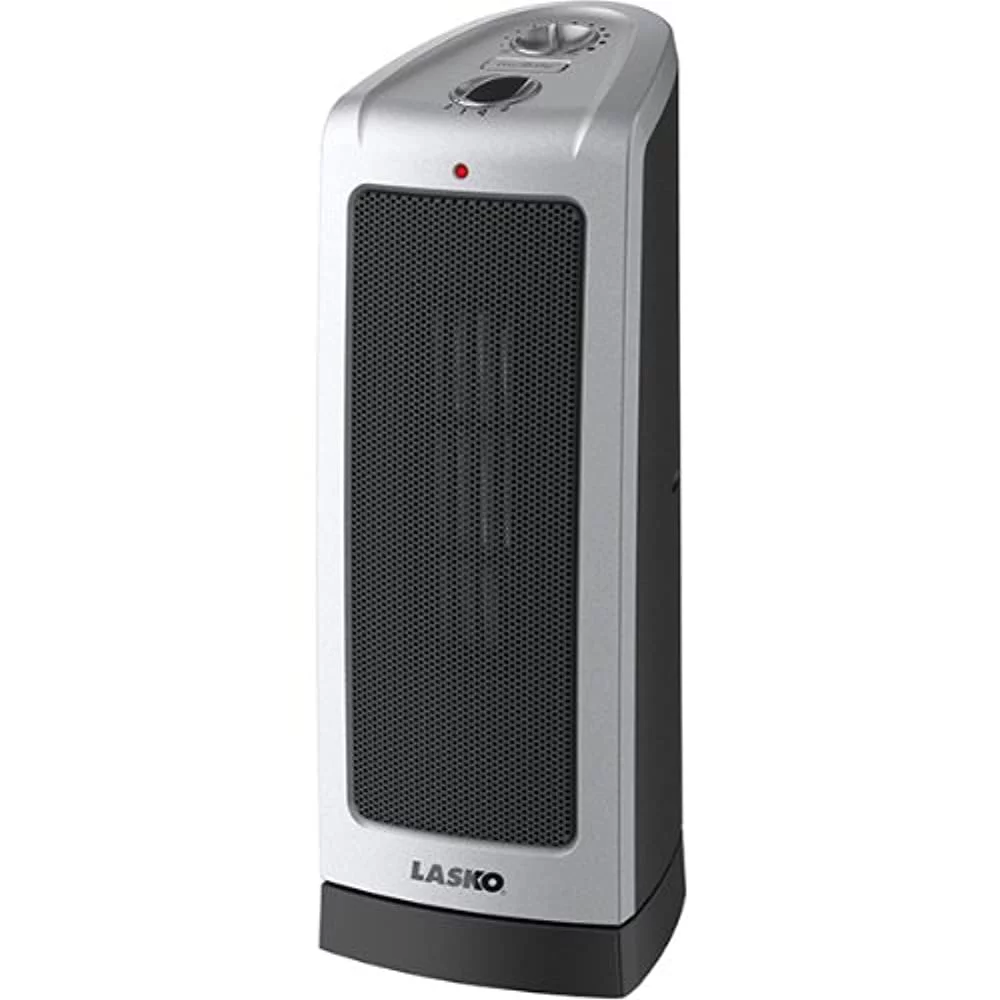 Lasko 16 Inch Oscillating Ceramic Tower Heater, 2 Heat Settings with Adjustable Thermostat, Auto Shut-Off, Built-In Safety Features