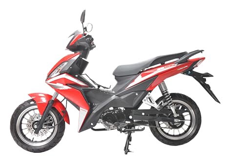 125CC 4 SPEED MOPED MOTORCYCLE STREET MOTORCYCLE BD125-9 (RED)