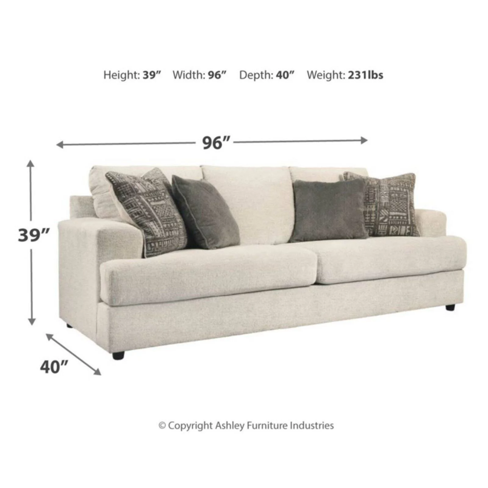 Signature Design by Ashley Soletren Queen Sleeper Sofa in Stone