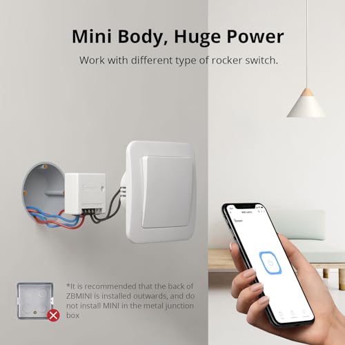 SONOFF ZBMINI ZigBee Mini Smart Light Switch(2 Way), Compatible with Alexa, SmartThings Hub, Google Home & SONOFF ZBBridge, ZigBee 3.0 Hub Required, Neutral Wire Required, 2-Pack