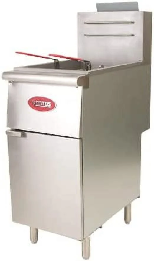 Kratos 29Y-010 Commercial Gas Floor Fryer, Three Burners, 40 lb. Capacity, Natural Gas