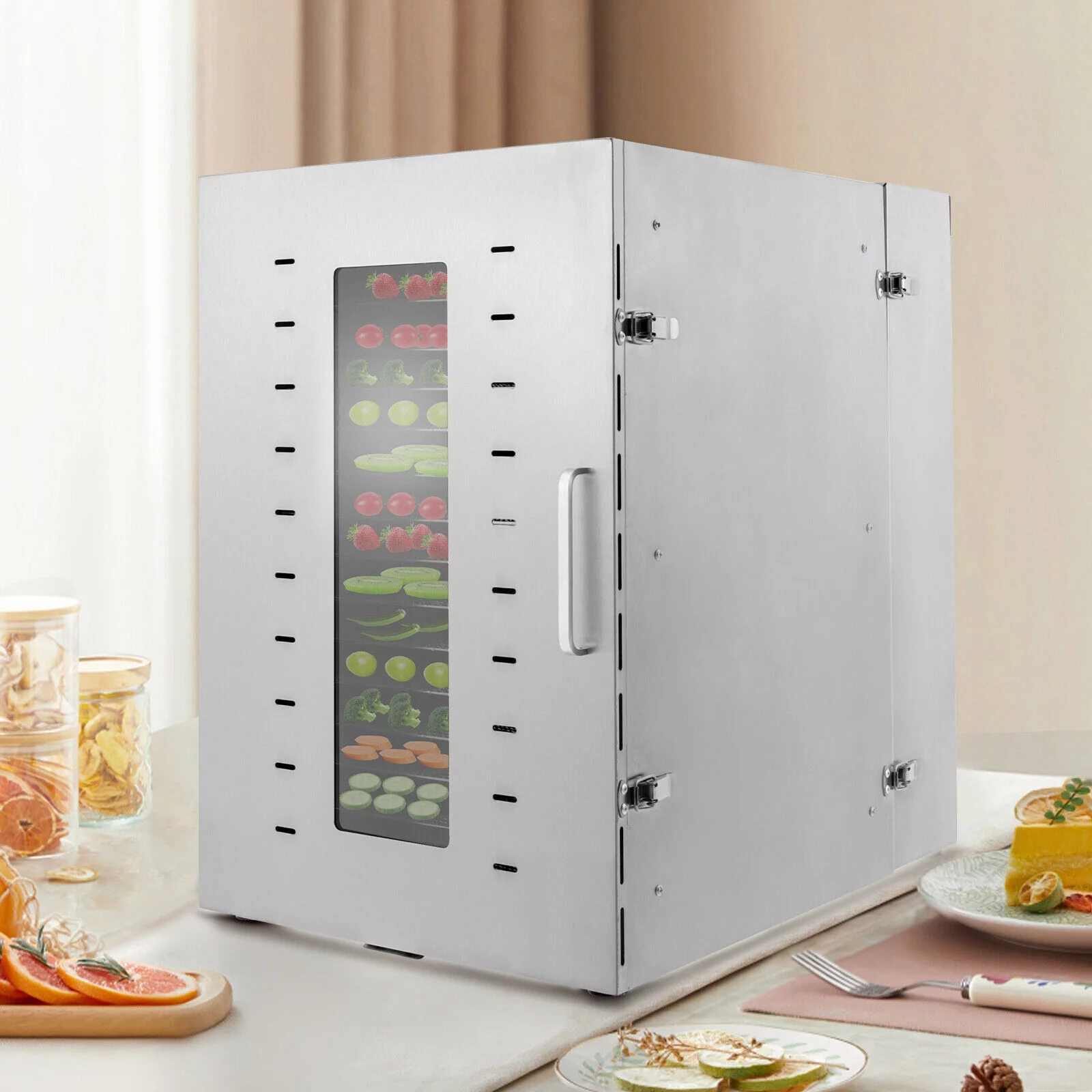 16 Trays Stainless Steel Food Dehydrator, Commercial Dehydrator for Fruit, Meat, Beef, Jerky, Herbs with Adjustable Timer and Temperature Control, Company.