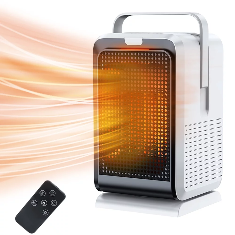 Walmeck Oscillating Space Heater, 8H Timer Remote Control, Overheat Protection, Warm air blower