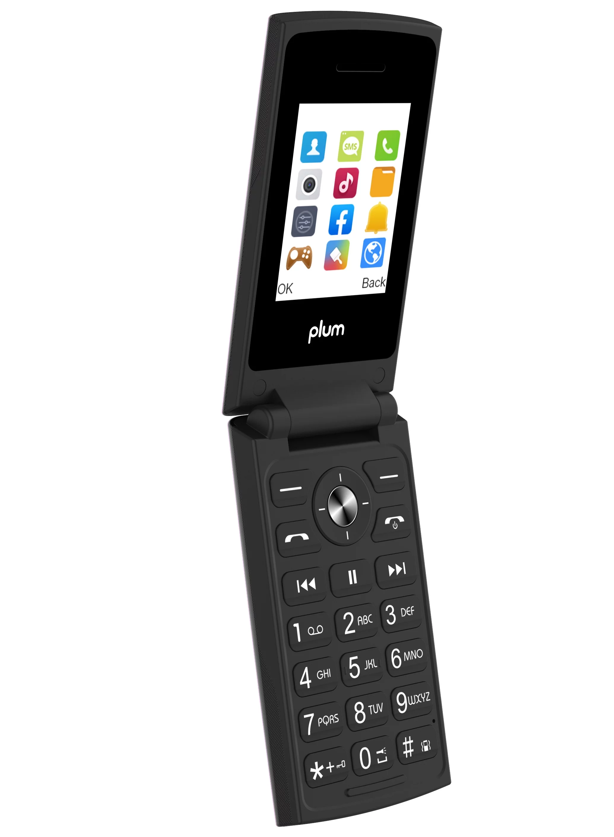 Flip Phone | Plum FLIPPER 4G VOLTE | Unlocked 2022 Model | + Sim Card from Speed Talk $11 Month Unlimited
