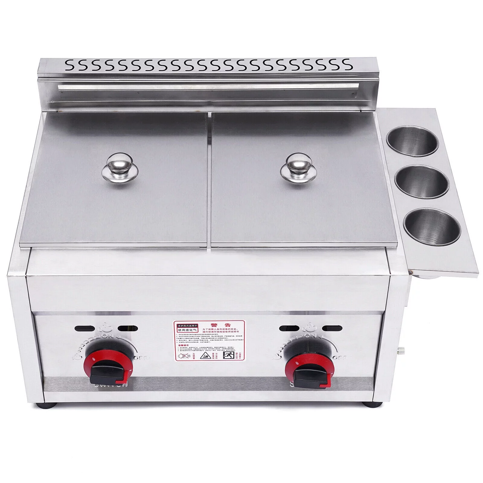 ZhdnBhnos 6L*2 Dual Tank Commercial Countertop Gas Deep Fryer 2 Basket Cooker Kitchen Frying Machine 12L Stainless Steel Propane(LPG)
