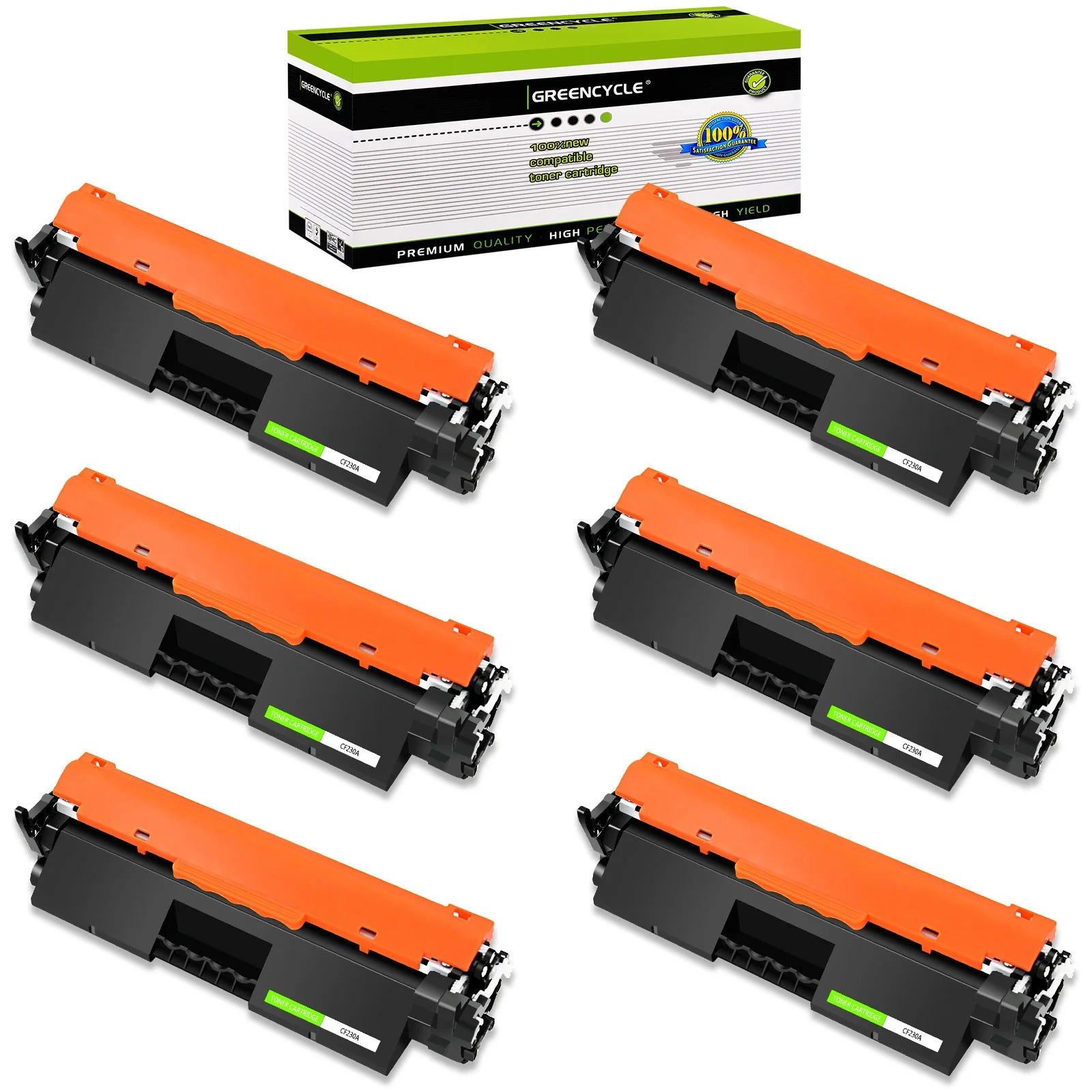 GREENCYCLE 6 Pack Compatible for HP 30A CF230A Black Toner Cartridge Replacement with LaserJet Pro M203dw, M203dn, M203d, Laserjet Pro MFP M227fdn, M227fdw, M227sdn Printer