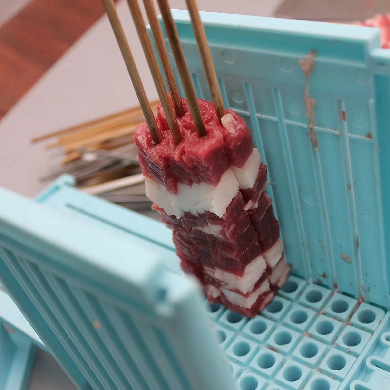 1pc Household Lamb Skewers Meat Threader, Skewers, Meat Skewers, BBQ Tools