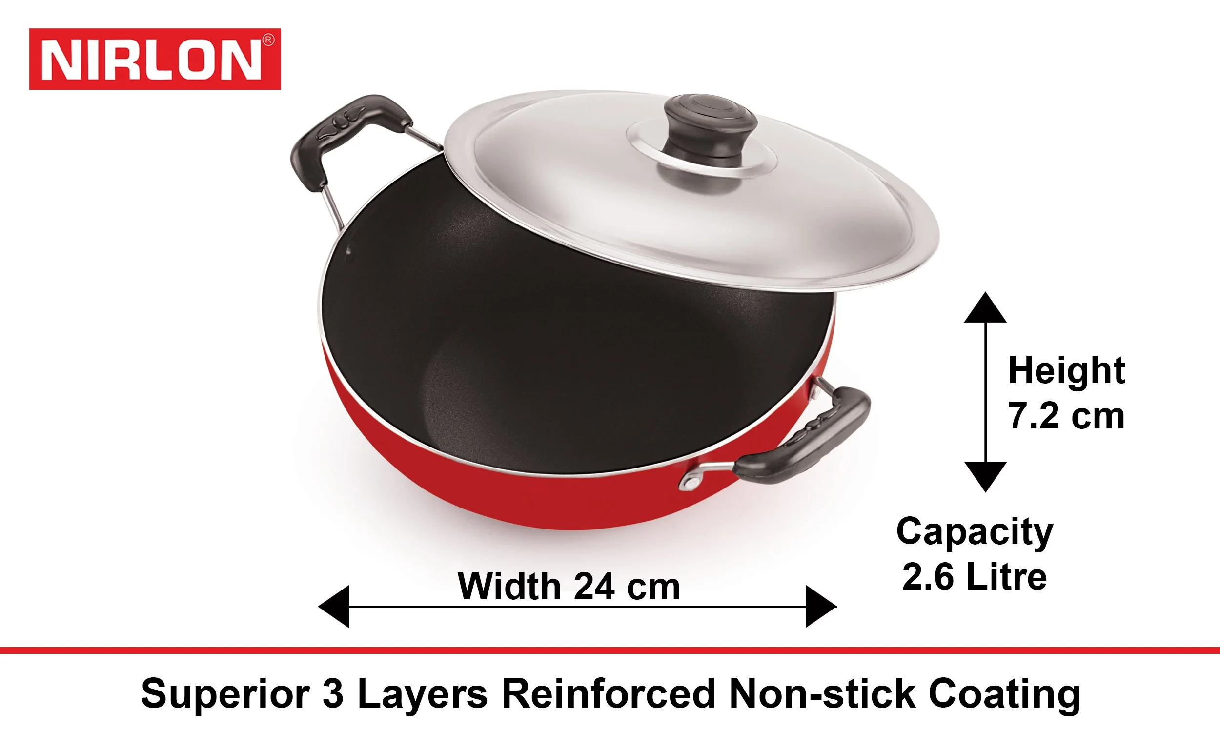 Nirlon Non-Stick Heavy Gauge Aluminium 3 Piece Heat Resistance Kitchenware Combo Gift Set Offer