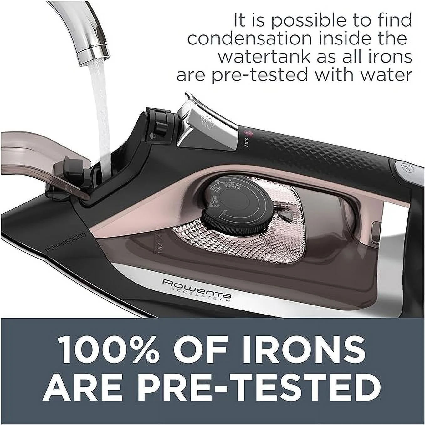 Open Box Rowenta AccessSteam Cordreel Steam Iron DW24 - Black