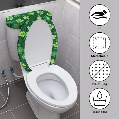 Christmas Bow Bell Toilet Tank Lid Cover and Toilet Seat Lid Cover 2 Pcs Set Toilets Covers with Elastic Cloth Fits Most Toilets Tanks & Lids