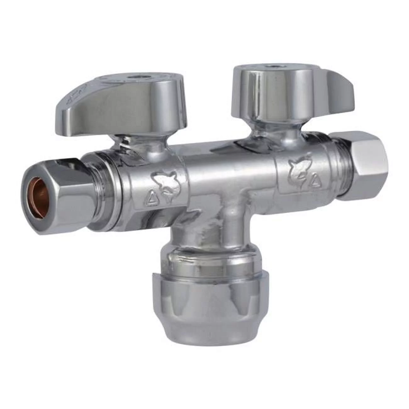 Sharkbite SBDS123838 0.5 in. x 0.375 x 0.375 Cmp Dual Stop Valve