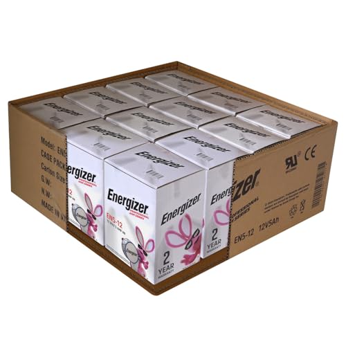 Energizer EN5-12, 12 Volt 5 Amp Hr, Long Lasting Sealed Lead Acid AGM Rechargeable Battery Ideal for Use in Garage Door, Alarm Panels, Kids Ride On, Backup Power, and More