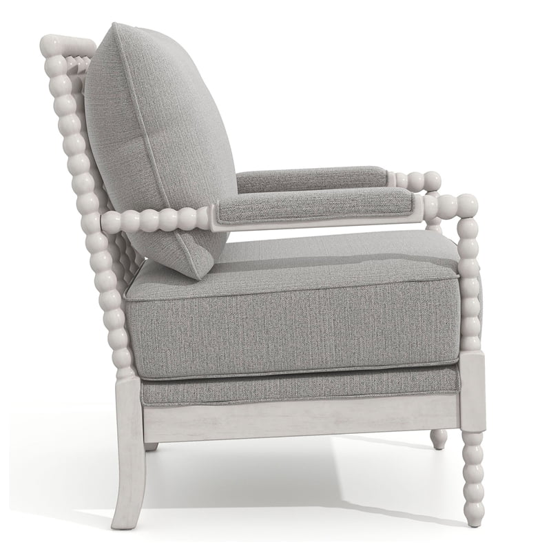 Furniture of America Elm Fabric Cushioned Accent Chair in Gray