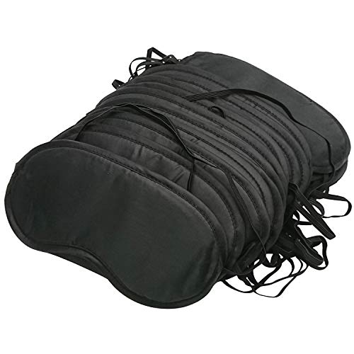 100 Pcs Eye Mask Sleep Blindfold with Nose Pad and Elastic Strap for Travel Sleep, Game Sleeping, Black