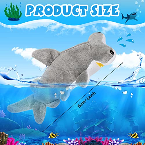 Skylety 12 Pieces Shark Plush Stuffed Ocean Animals, Mini Shark Soft Stuffed Sea Animals Bulk Sea Creatures Toys for Kids