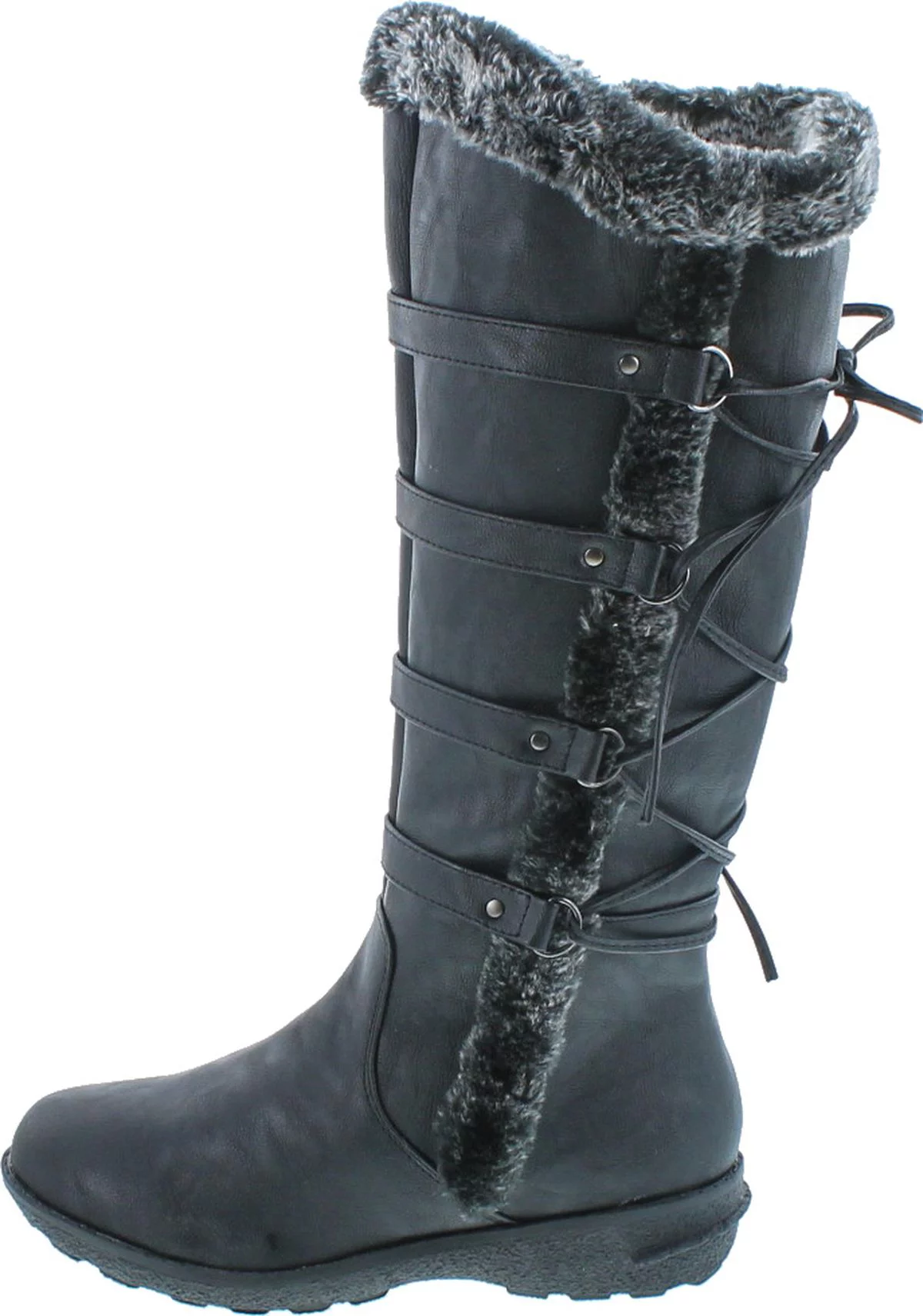 Forever Aura-42 Womens Back Lace Up Knee High Boots Winter Boots