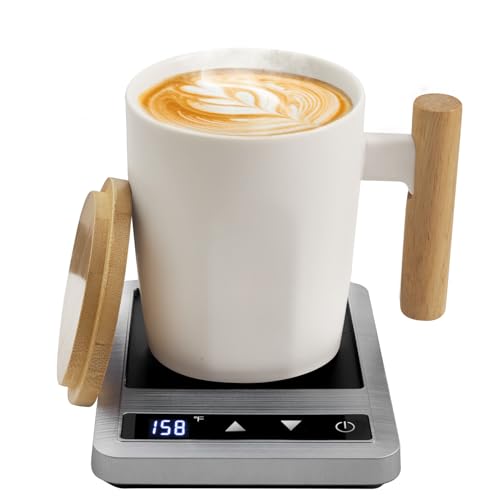 Coffee Mug Warmer & Mug Set 2025, Heated Cup for Desk with Temperature Control and Smart Auto Shut Off, 14oz