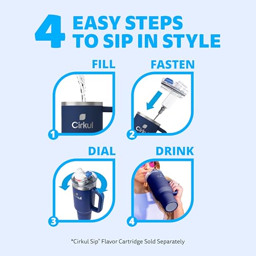 Cirkul 40oz. Carbon Stainless Steel Tumbler with Handle, All-Day StrawSip™, Double-Wall Insulated