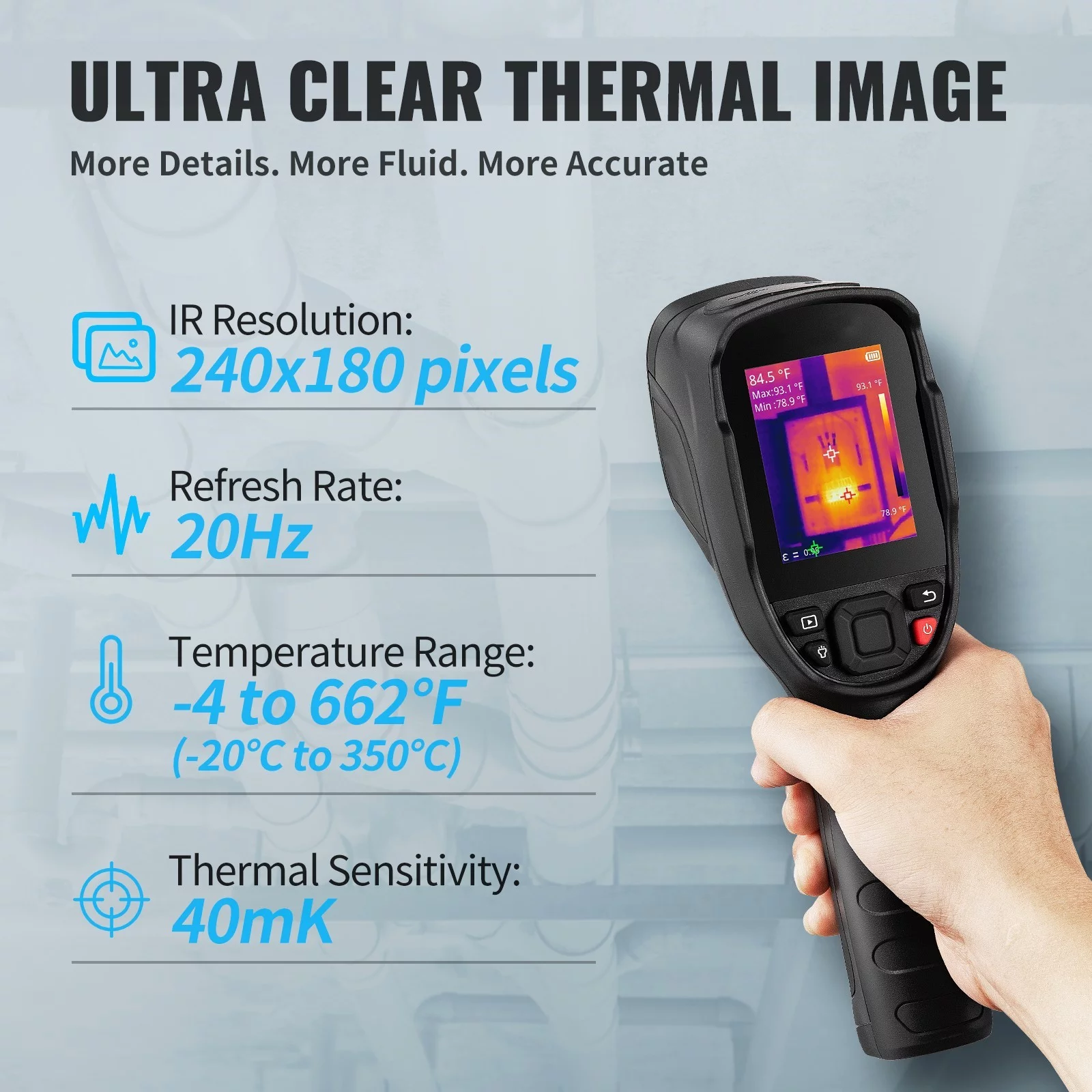 BENTISM Infrared Thermal Imager Thermal Camera 16G IR Resolution 240x180 LCD