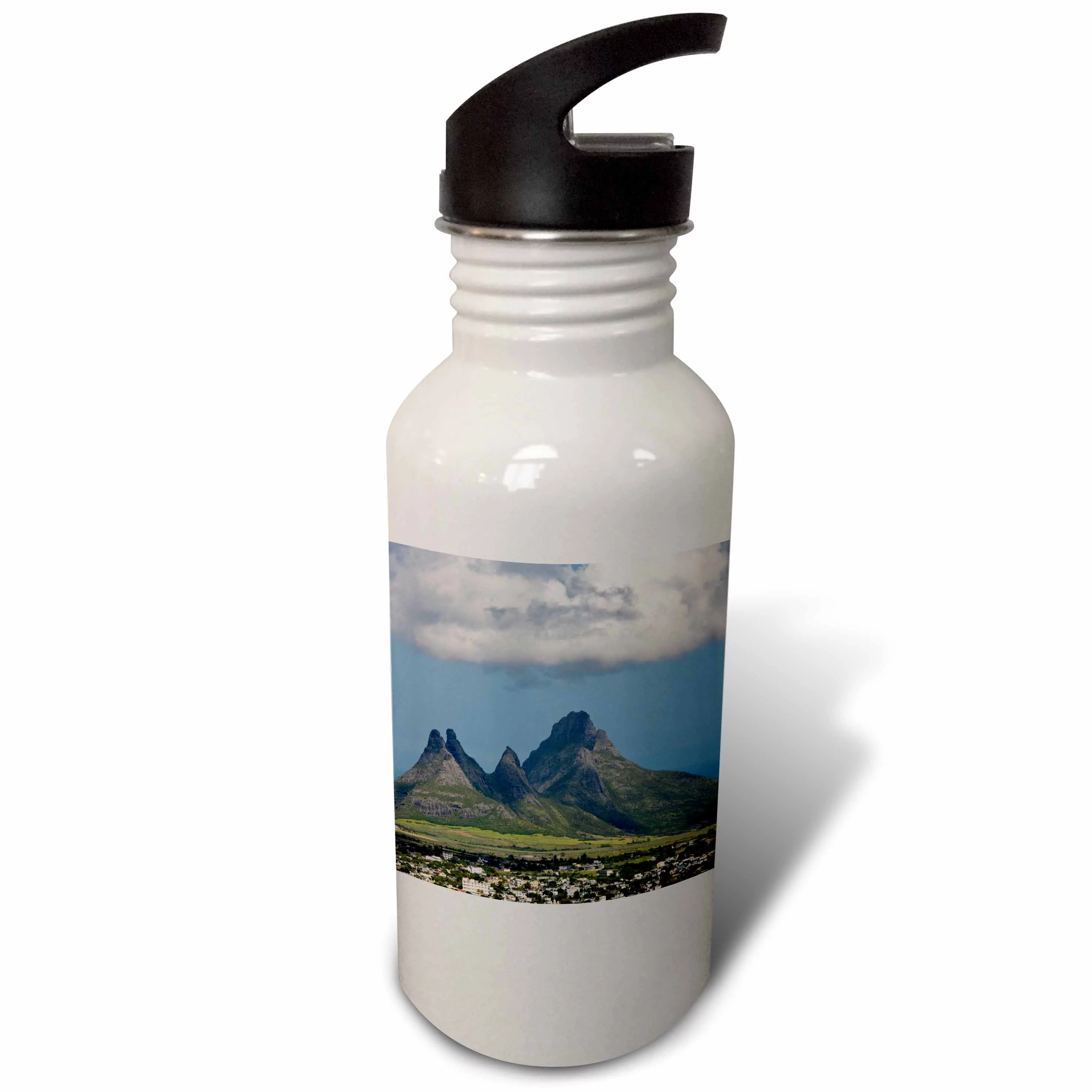 Mauritius, Curepipe, Mountains from Trou aux Cerfs -AF28 WBI0001 - Walter Bibikow 21 oz Sports Water Bottle wb-73836-1