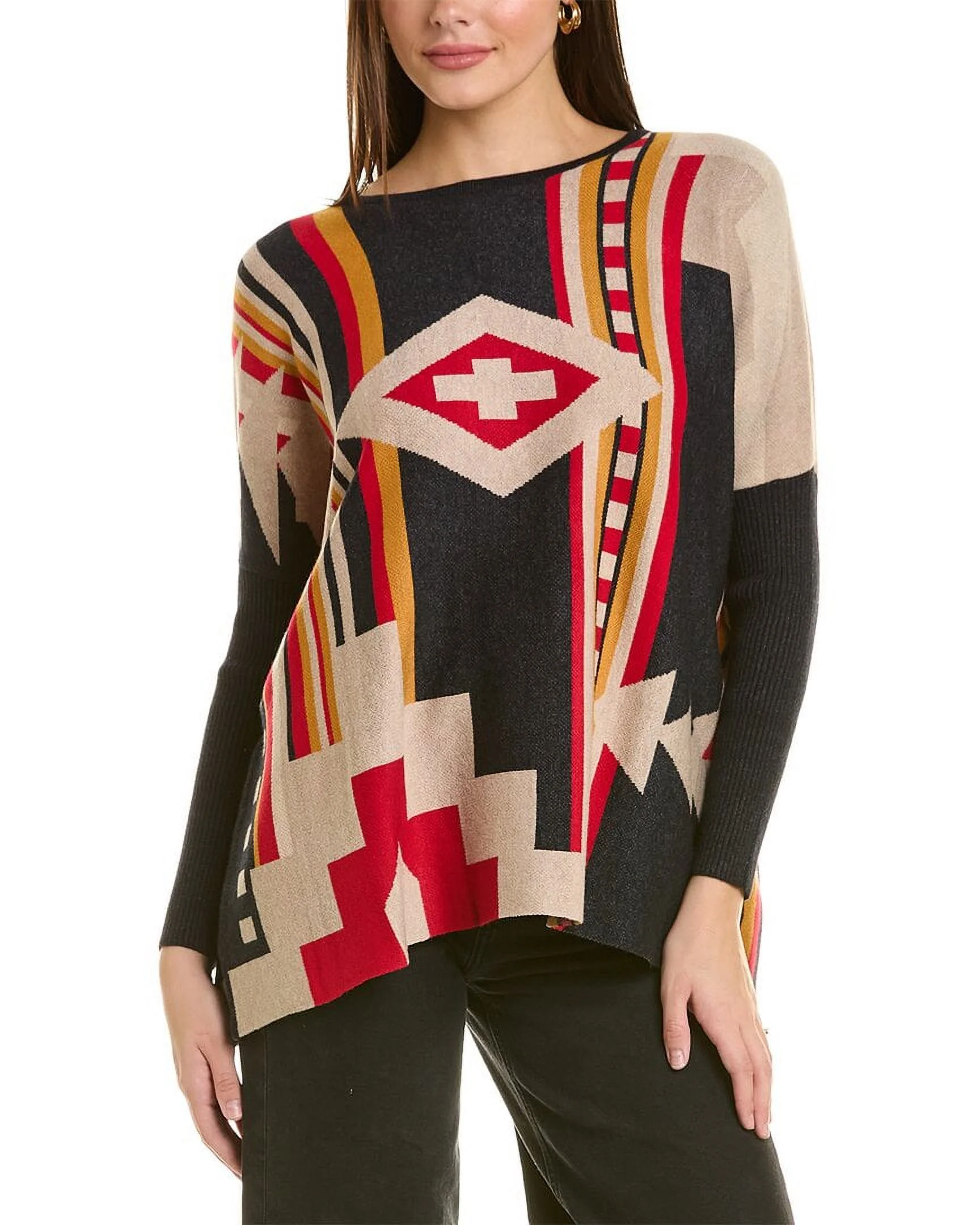 Joseph A. womens  Boxy Sweater, L, Red