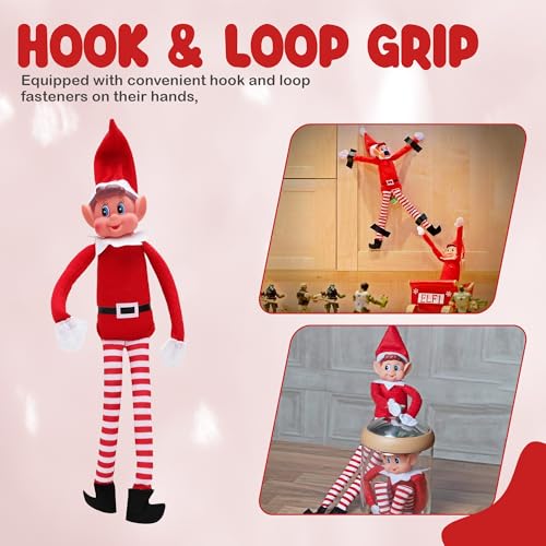 Quebec Naughty Elf Set - Boy & Girl Christmas Elf Figures, Santa's Little Helper Inspired, Soft Body, Vinyl Faces, 12 Inch, Couple