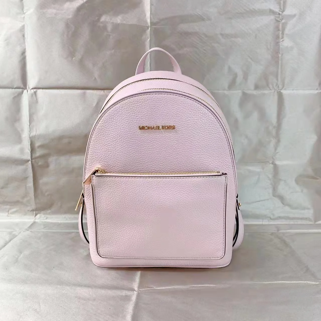 Michael Kors Adina Kenly Backpack Powder Blush Pink Pebbled Leather