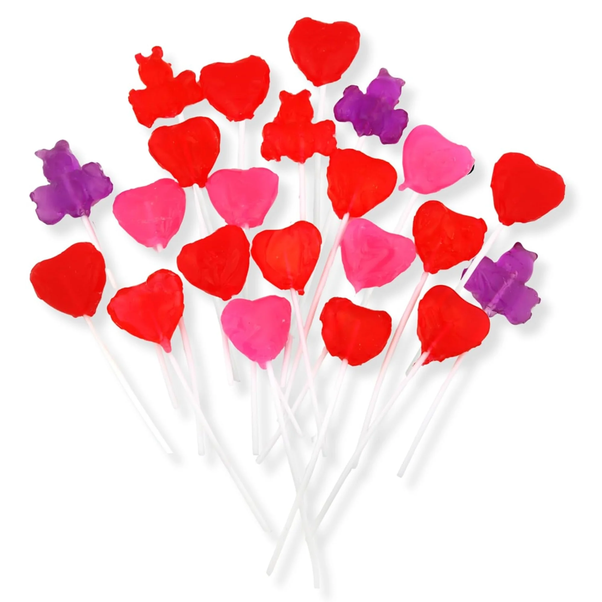 Valentines Day Bulk Heart Lollipops, Case of 12 Bouquets, 1.98 Ounces per Lollipop