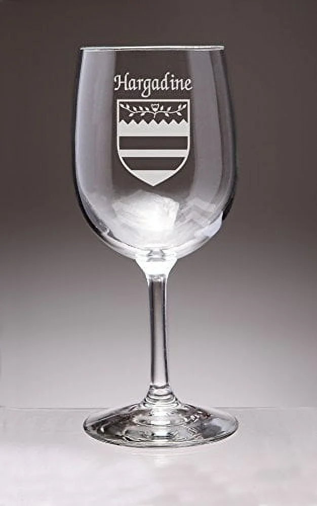 Hargadine Irish Coat of Arms Wine Glasses - Set of 4 (Sand Etched)