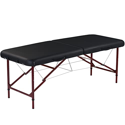 Master Massage Zephyr Lightweight Portable Massage Table Package- Tattoo Table- Spa Bed (Black, Maroon)
