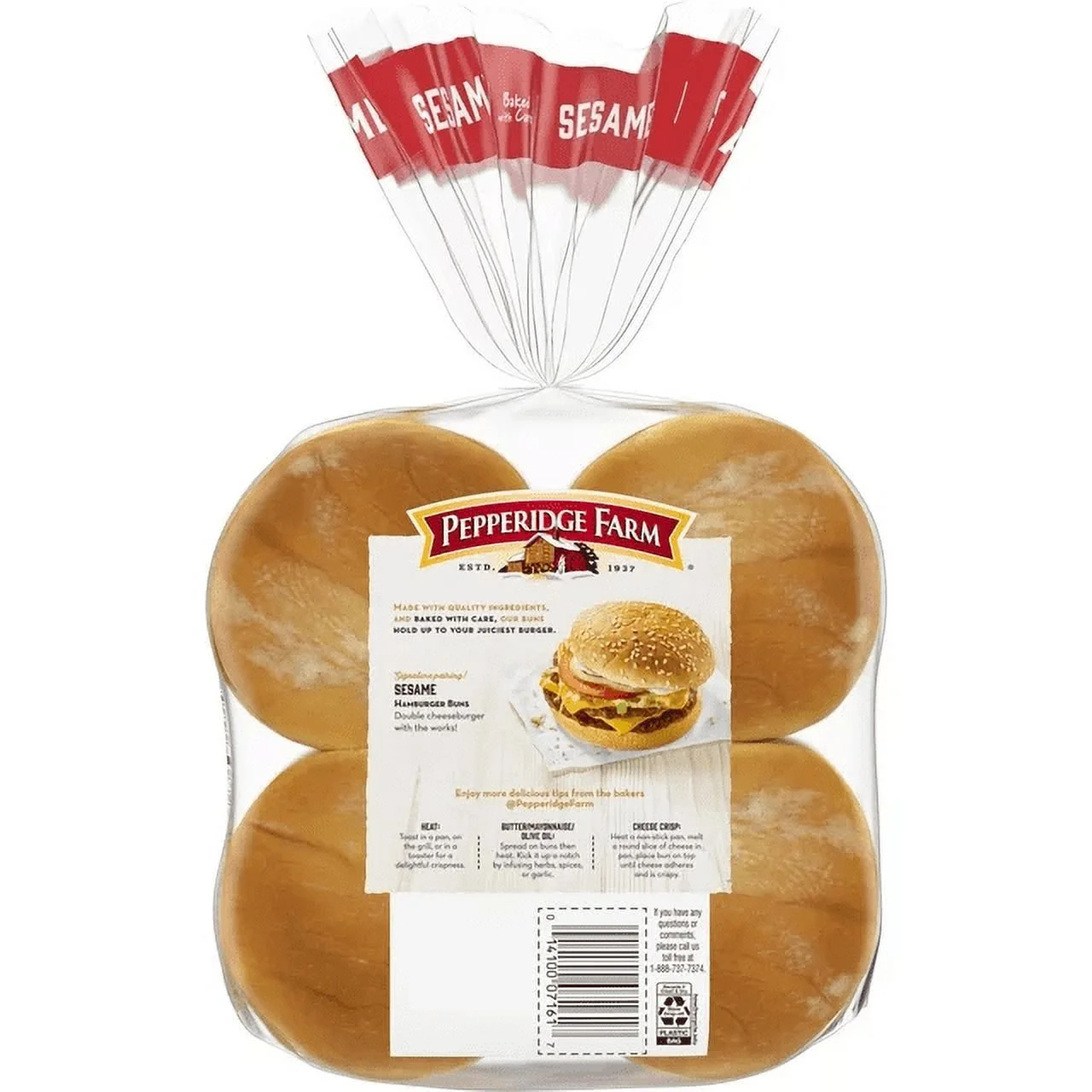 Pepperidge Farm Sesame Topped Hamburger Buns, 3-Pack 8 Count Bags