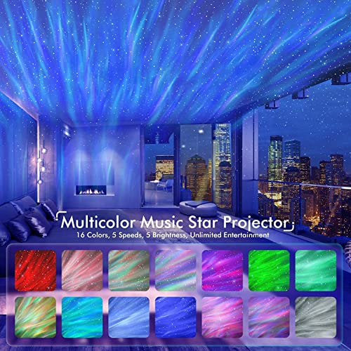 Rossetta Galaxy Projector, Star Projector for Bedroom with Bluetooth Speaker & White Noise, Remote, Timer, Night Light for Kids Room Decor, Party, Birthday & Christmas Gifts for Adults Teen Girls Boys
