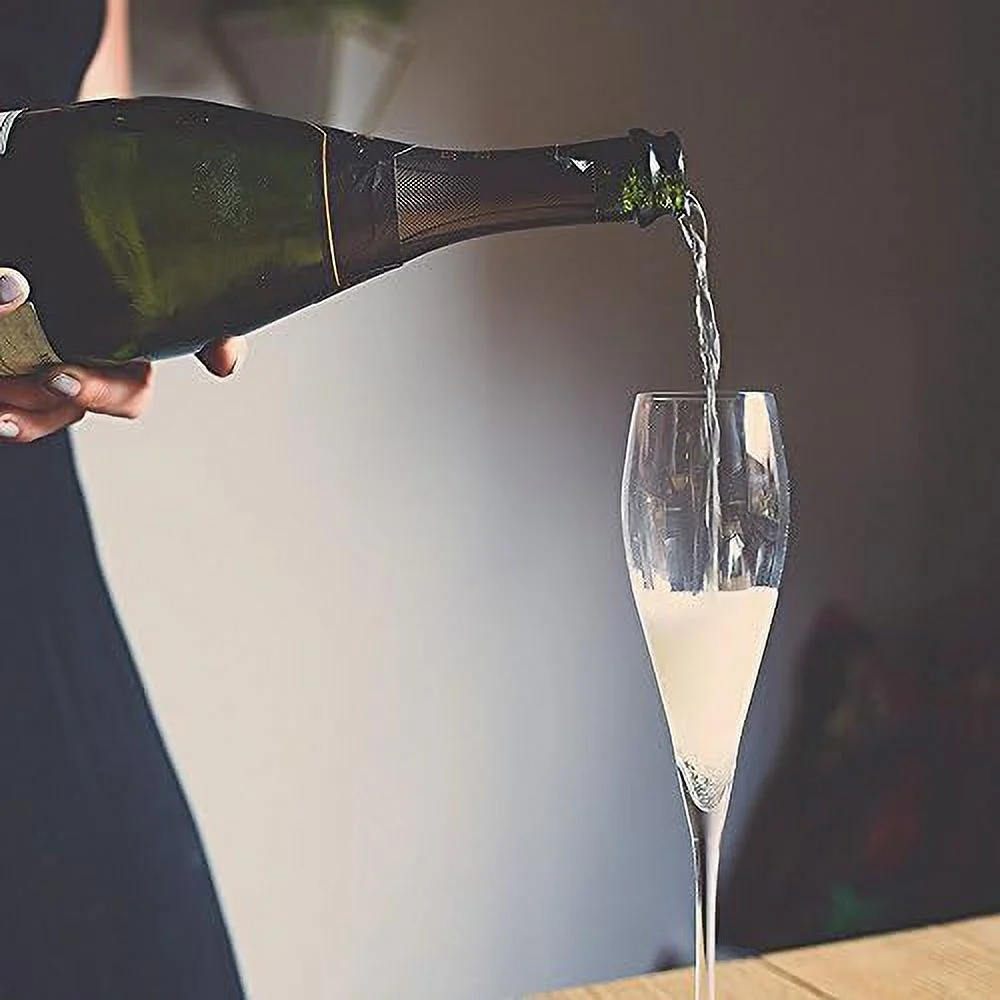 Hand Blown Crystal Champagne Flutes - Standard Champagne Glasses Made From Premium Crystal Glass, Great Gift, 10.5