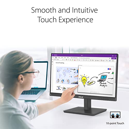 ASUS 23.8” 1080P Video Conferencing Monitor (BE24EQSK) - Full HD, IPS, Built-in Adjustable 2MP Webcam, AI Noise-canceling Mic, Speakers, Eye Care, DisplayPort, HDMI, Wall Mountable, Height Adjustable