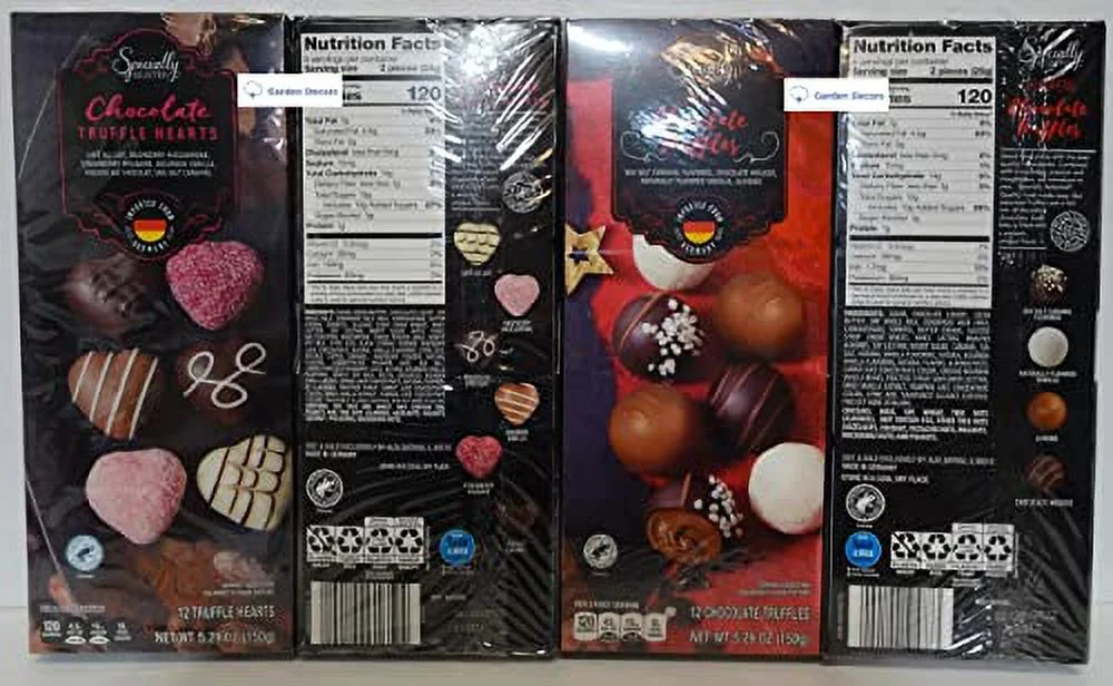 Specially Selected Chocolate 12 Truffle & European 12 Chocolate Truffles 5.29Oz 150G (Four Boxes)