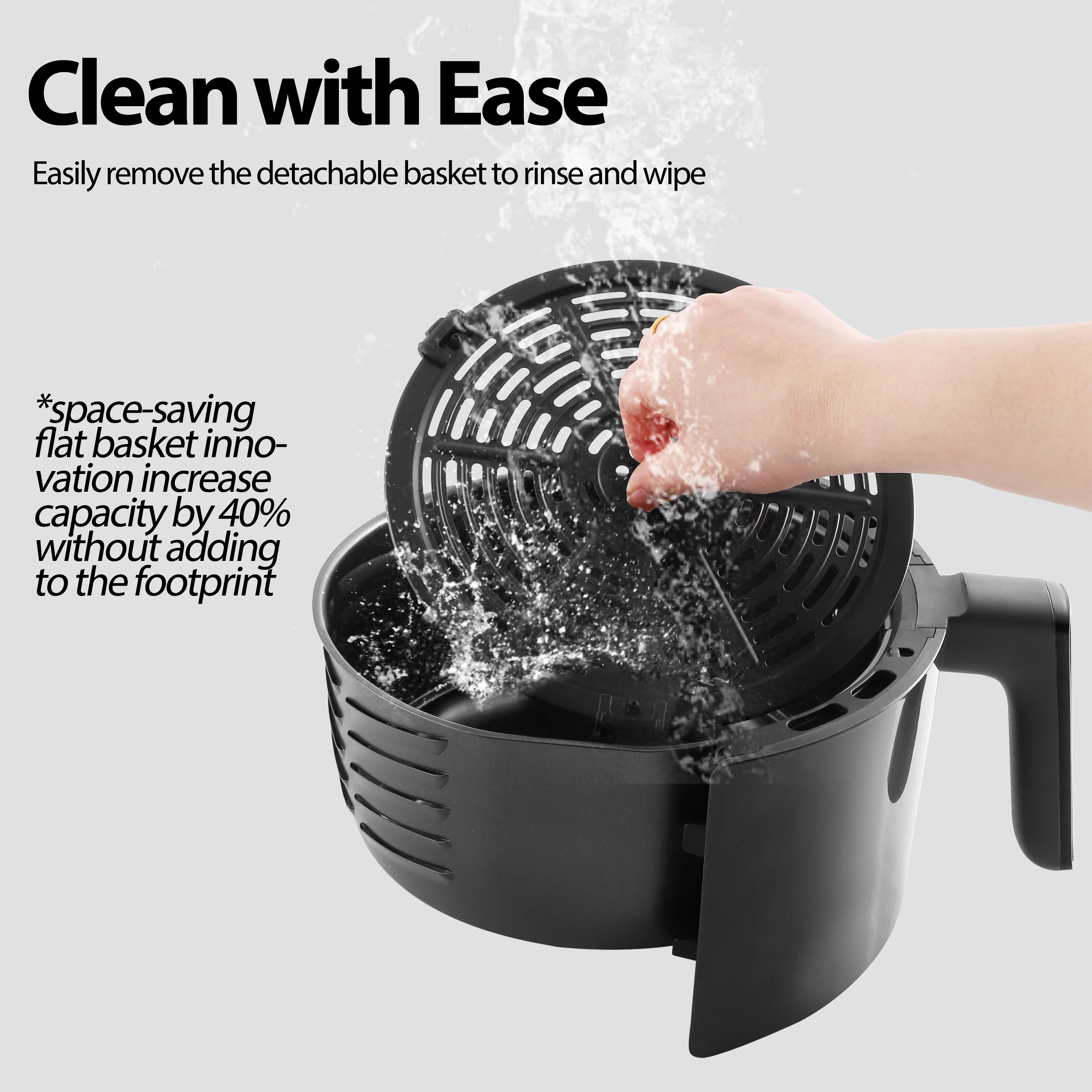 JKM Air Fryer 4.7 Quart, mechanical Air Fryer Oven, Adjustable Timer & Temp, No Oily Smoke Frying Cooking, Auto Shut Off, 1500W, Black