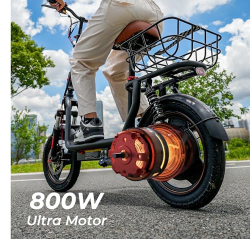 iScooter Electric Scooter with Seat, 37/21 Miles Long Range & 28/19/15.6 MPH Top Speed, 14