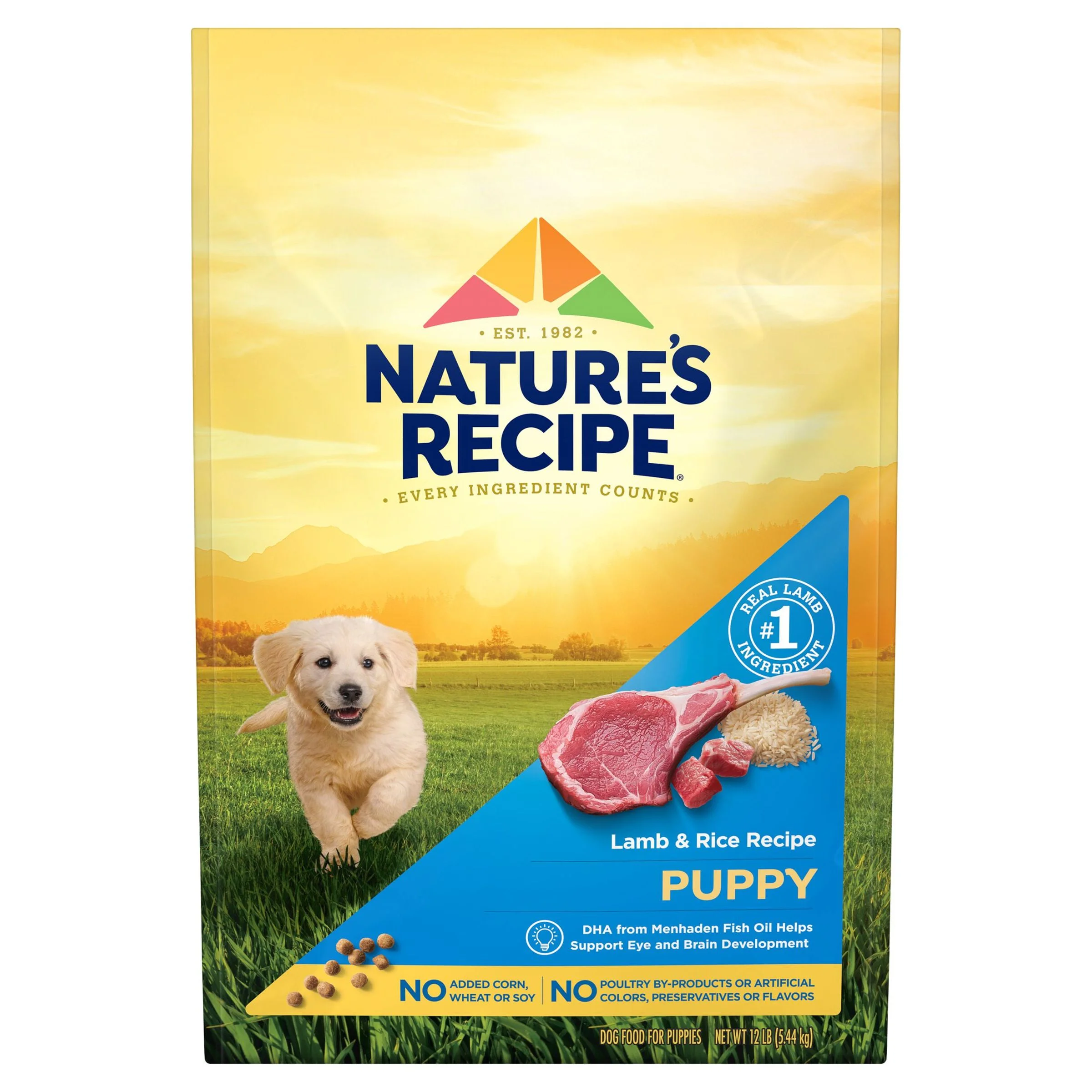 Nature’s Recipe Puppy Food, Lamb & Rice Flavor Recipe, Dry Dog Food 12 lb Bag